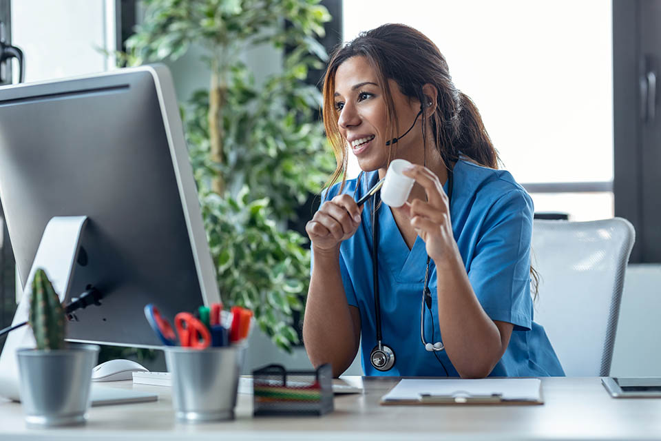medical professional talking